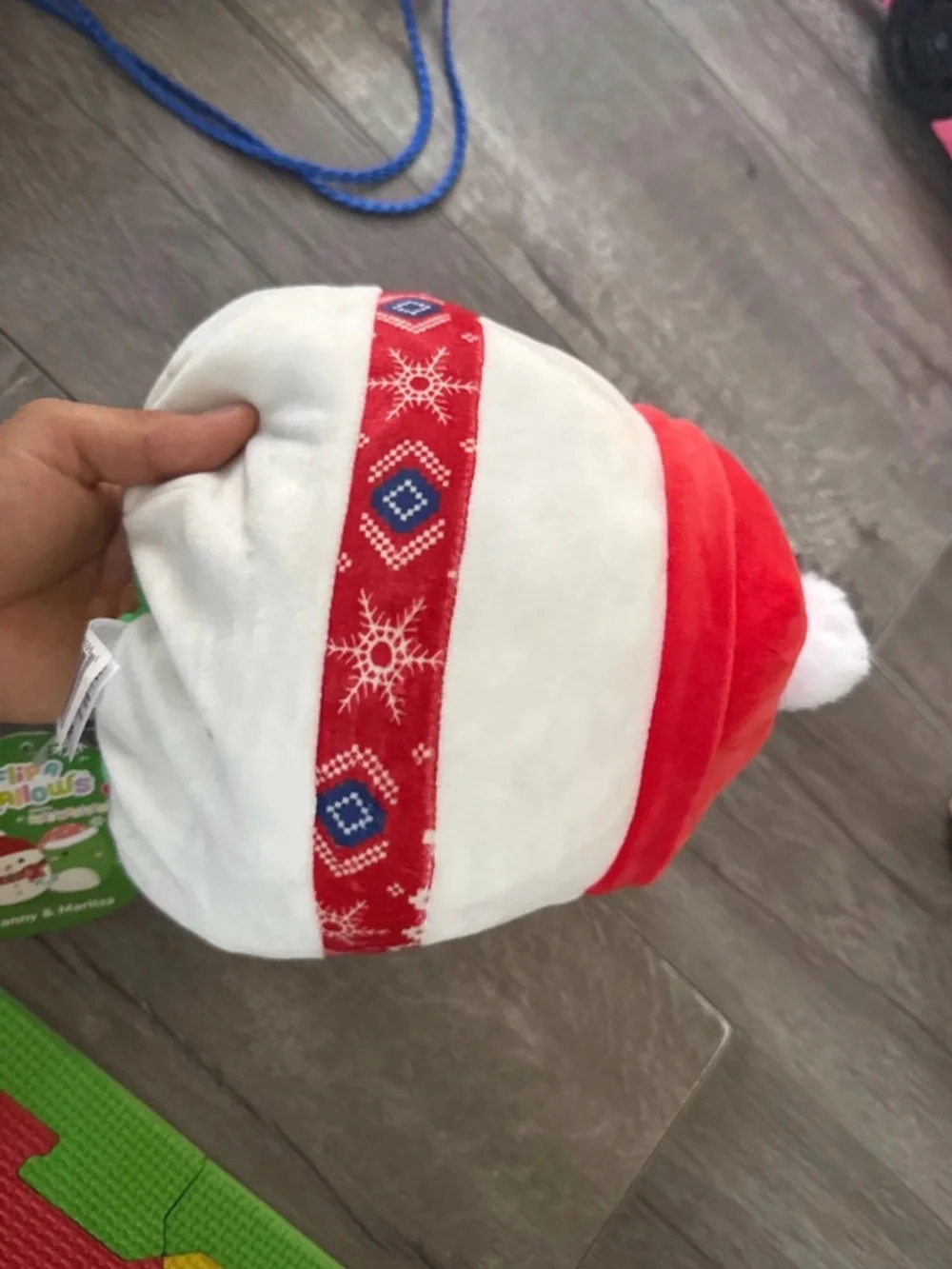 Squishmallows Plush Snowman Hat in Red and White